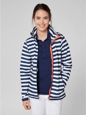 Helly Hansen Women's Naiad Fleece Jacket In Evening Blue Stripe Sz L